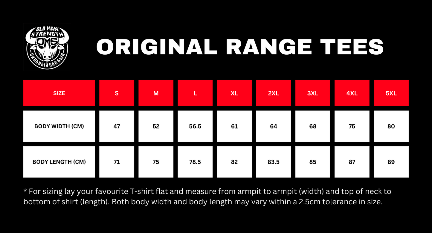 Old Man Strength Original Range - The Crack Navy T-Shirt