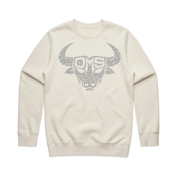 Old Man Strength Original Range Crew - Words Ecru