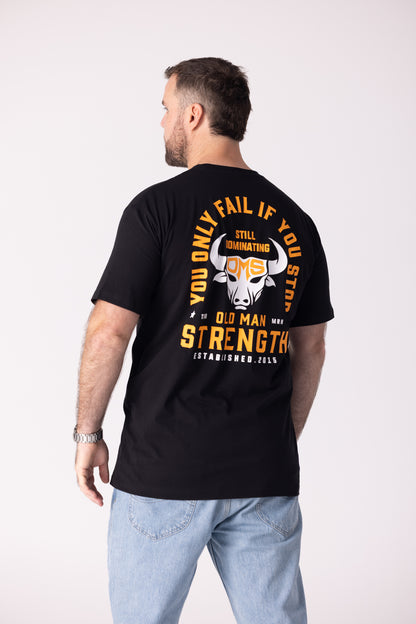 Old Man Strength Original Range  - Dominating Black T-Shirt