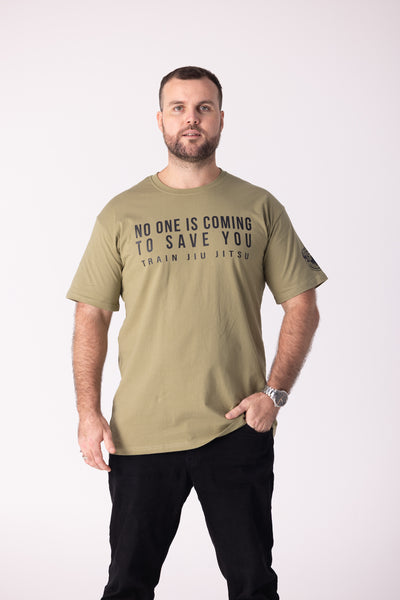 Old Man Strength Original Range - Train Jiu Jitsu Army Green T-Shirt