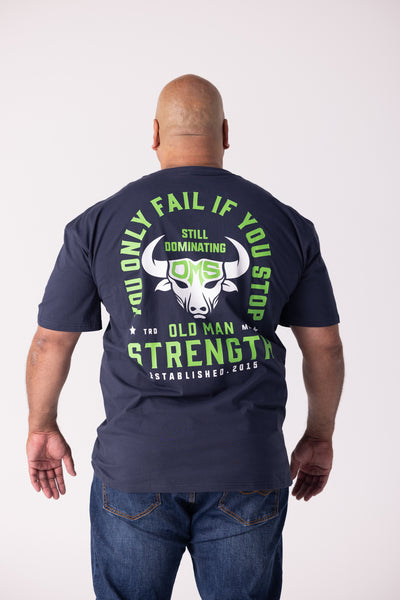 Old Man Strength Original Range  - Dominating Navy T-Shirt