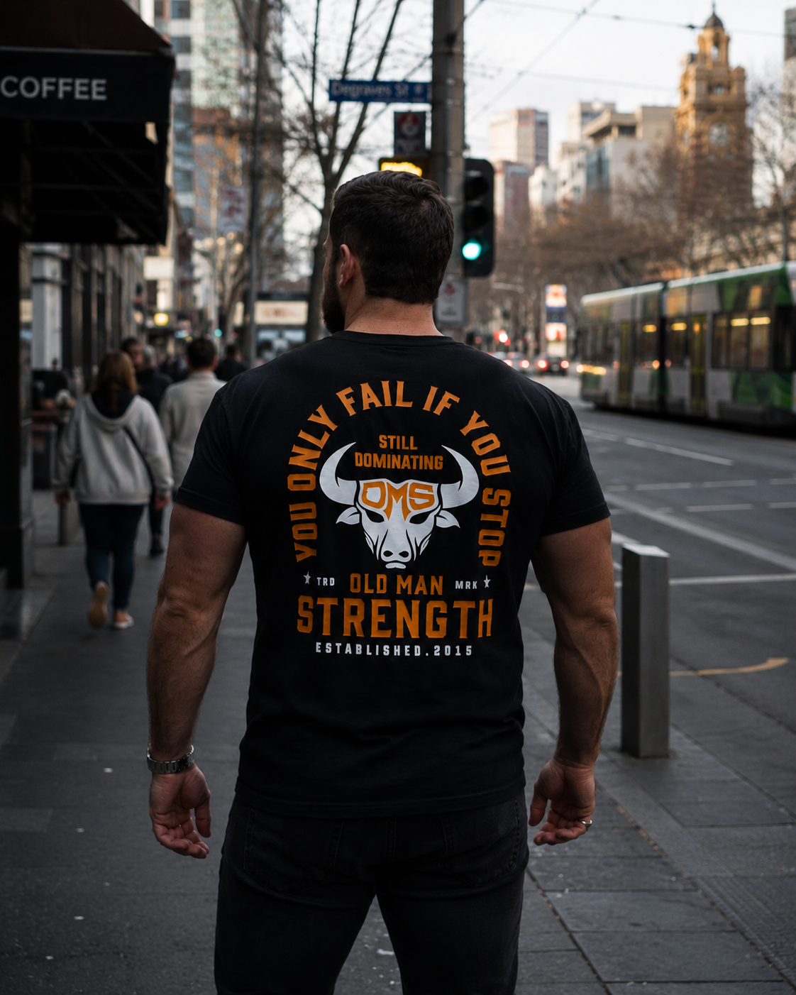 Old Man Strength Original Range  - Dominating Black T-Shirt