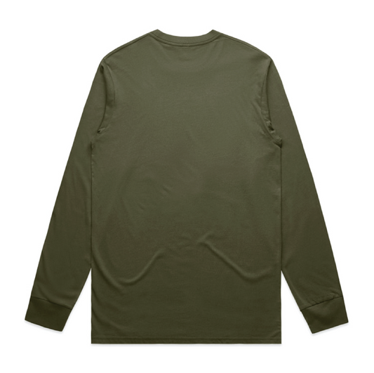 Old Man Strength Original Range Long Sleeve T-Shirt - Words Army Green