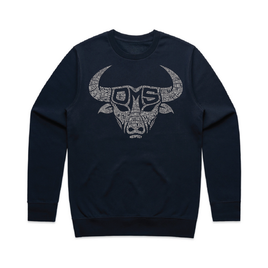 Old Man Strength Original Range Crew - Words Navy