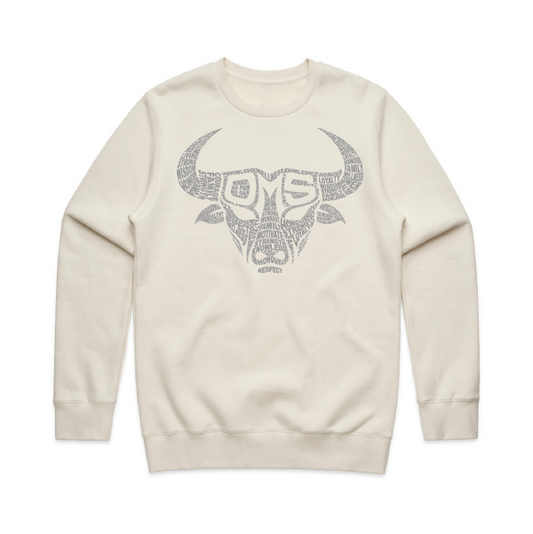 Old Man Strength Original Range Crew - Words Ecru