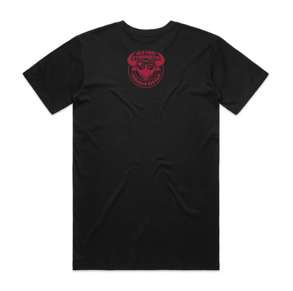 Old Man Strength Standard Range - Maroon & Yellow T-Shirt