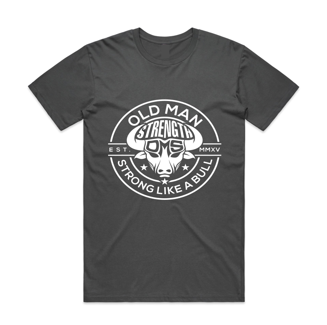 Old Man Strength T-shirt -The Stamp - Charcoal